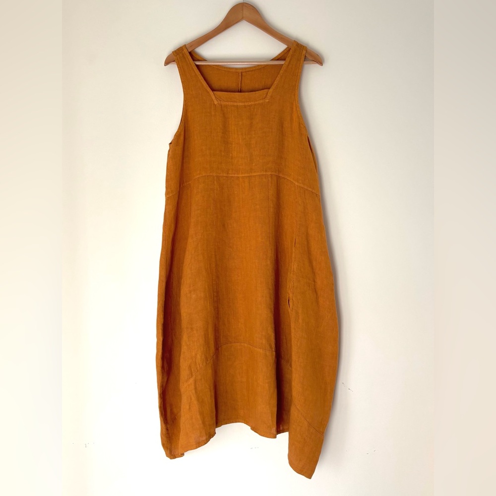 Terracota 100% Linen Shift Dress | Size L